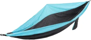JEOZBM Camping Hammock, Double Portable Lightweight Camping Swing, Tree Straps Swing Hammock Bed for Outdoor Backpacking Backyard Hiking(300-sky Blue Dark Grey)