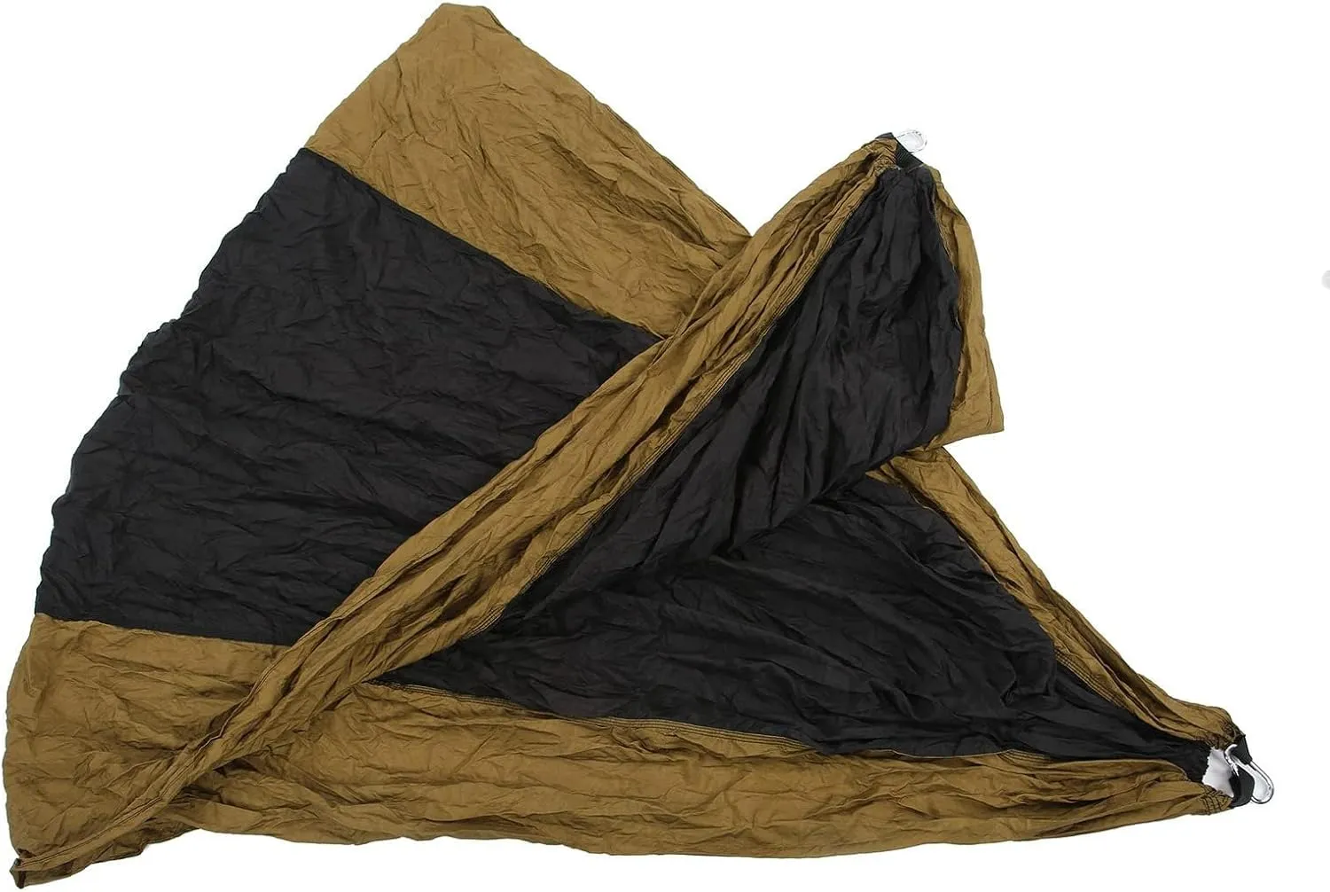 JEOZBM Camping Hammock, Double Portable Lightweight Swing, Quick Drying Nylon Hammock with Tree Straps for Outdoor Backpacking Backyard Hiking(270-camel Black)