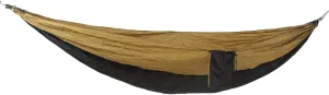 JEOZBM Camping Hammock, Double Portable Lightweight Swing, Quick Drying Nylon Hammock with Tree Straps for Outdoor Backpacking Backyard Hiking(270-camel Black)