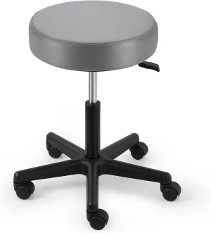 JMU Rolling Stool with Wheels, PVC Leather Large Seat, 400lbs Heavy Duty Adjustable Height, for Dentists Healthcare(Charcoal