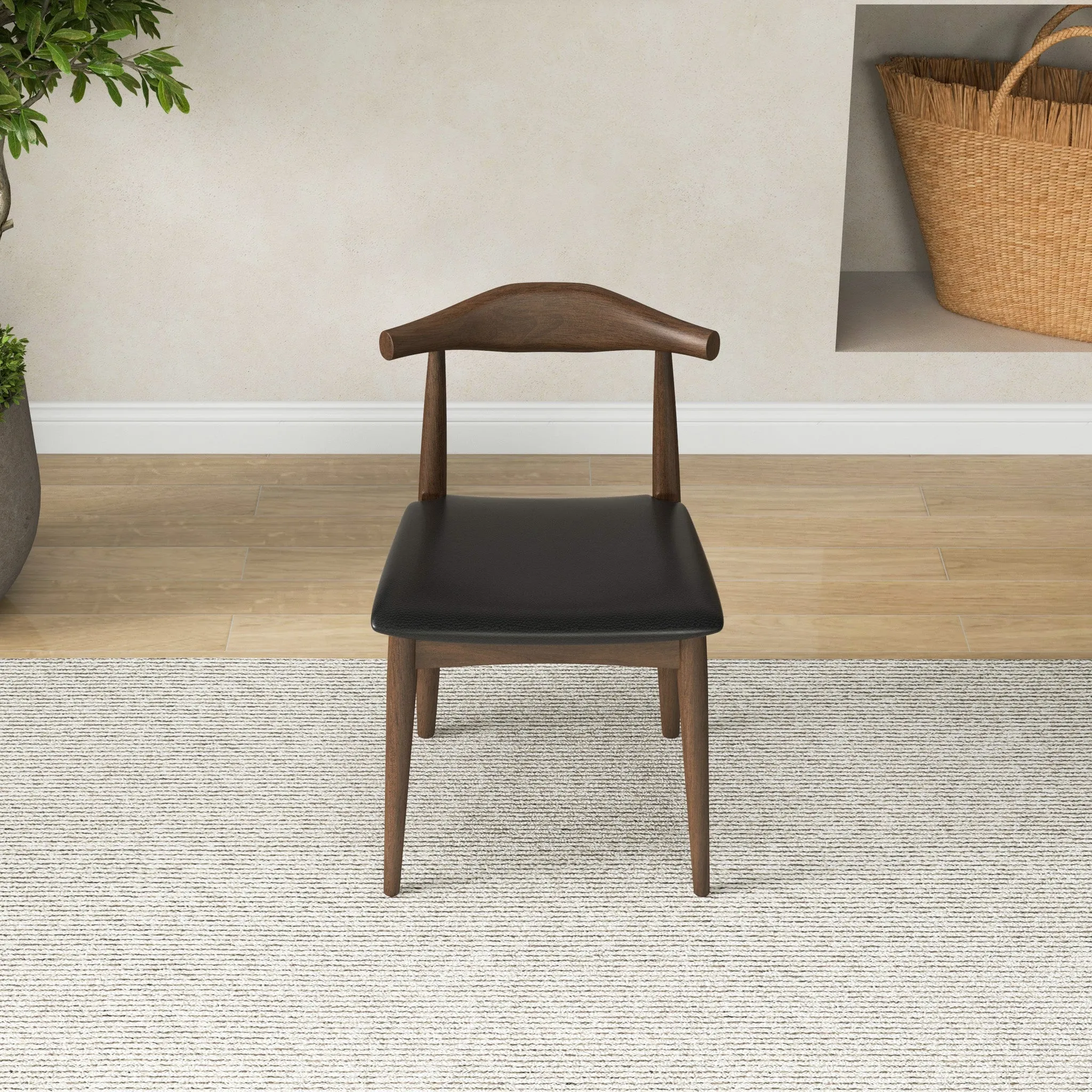 Juliet Dining Chair Black Vegan Leather - Set of 2