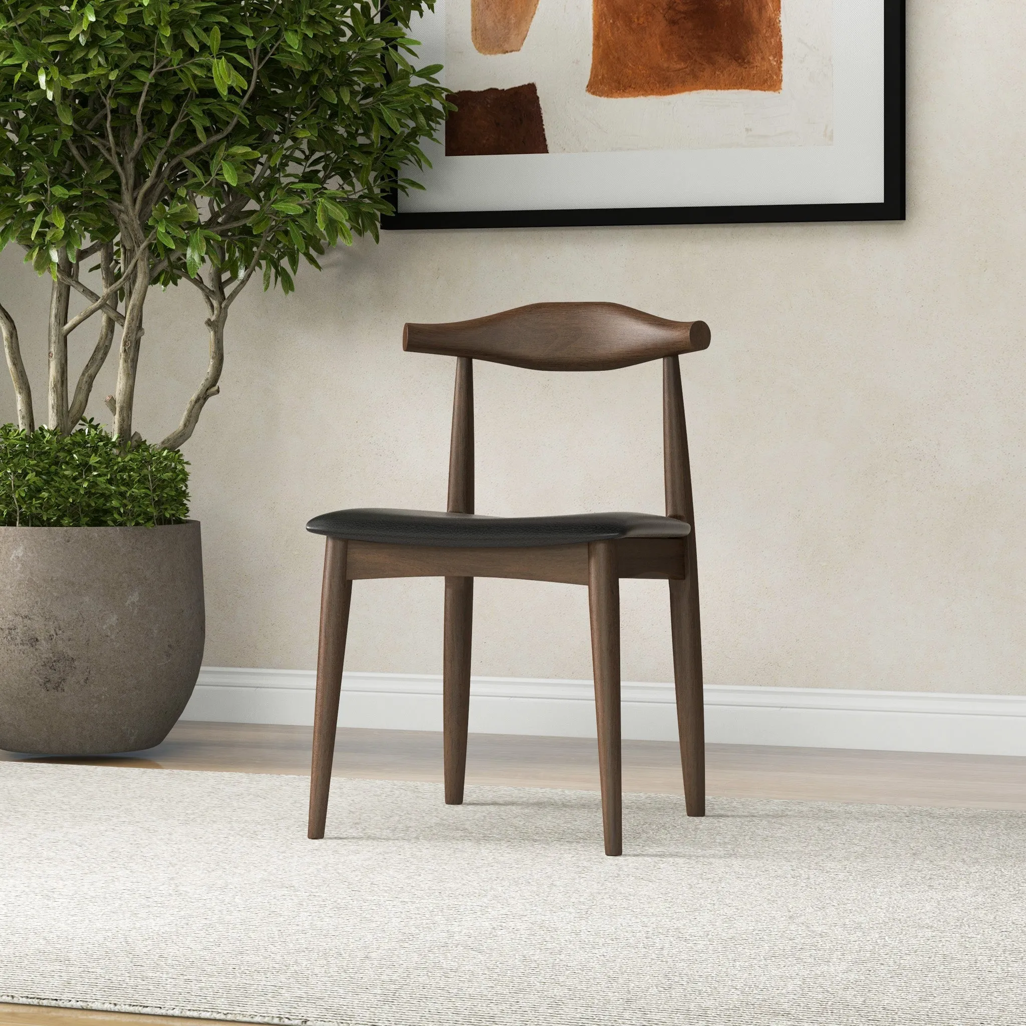 Juliet Dining Chair Black Vegan Leather - Set of 2