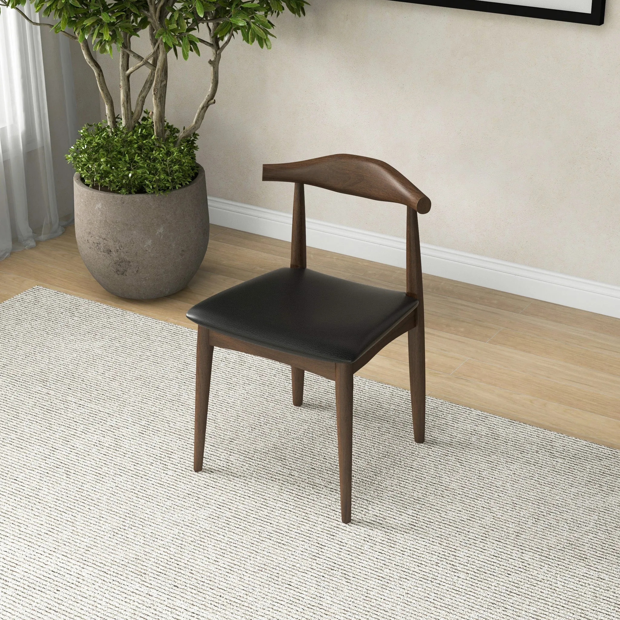 Juliet Dining Chair Black Vegan Leather - Set of 2