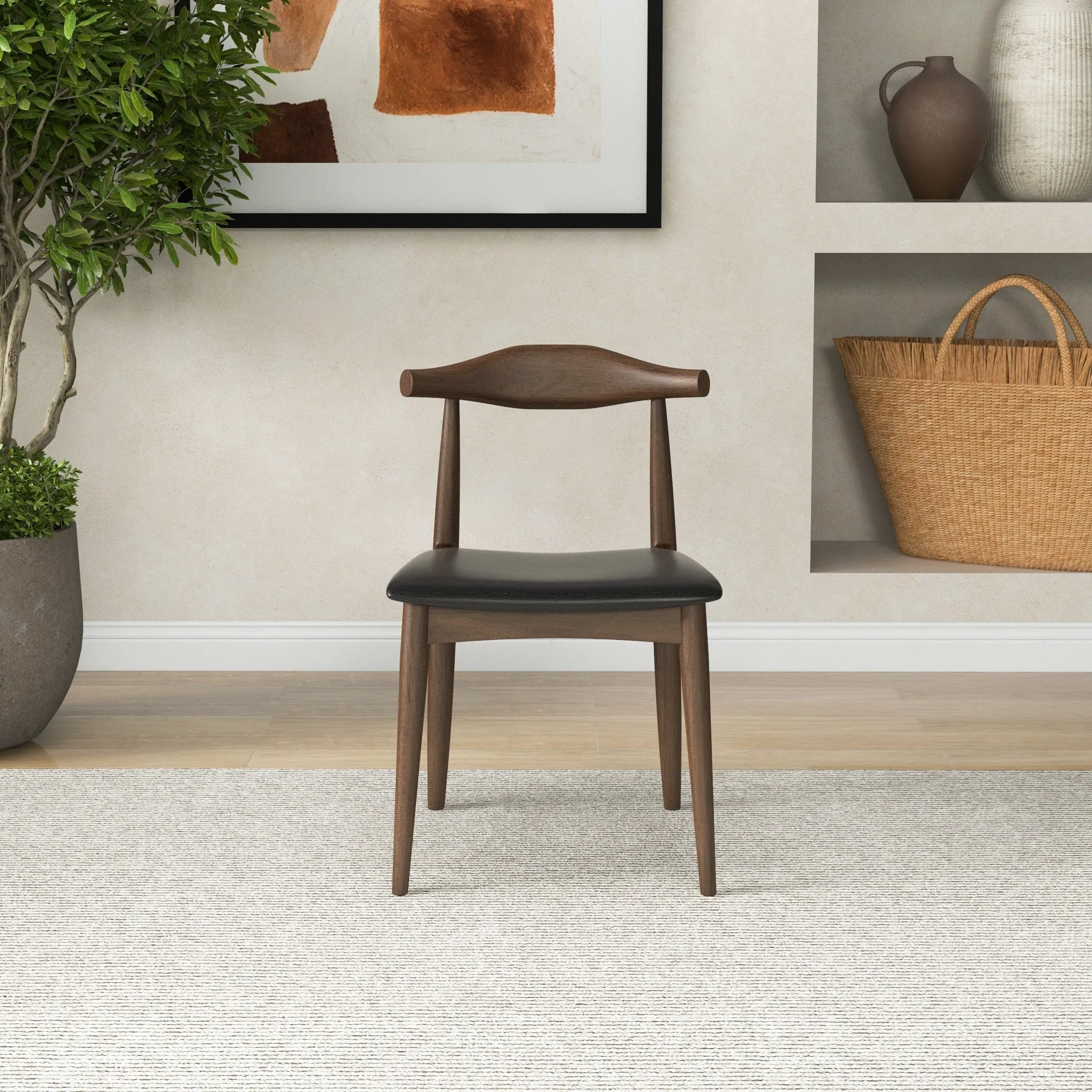 Juliet Dining Chair Black Vegan Leather - Set of 2