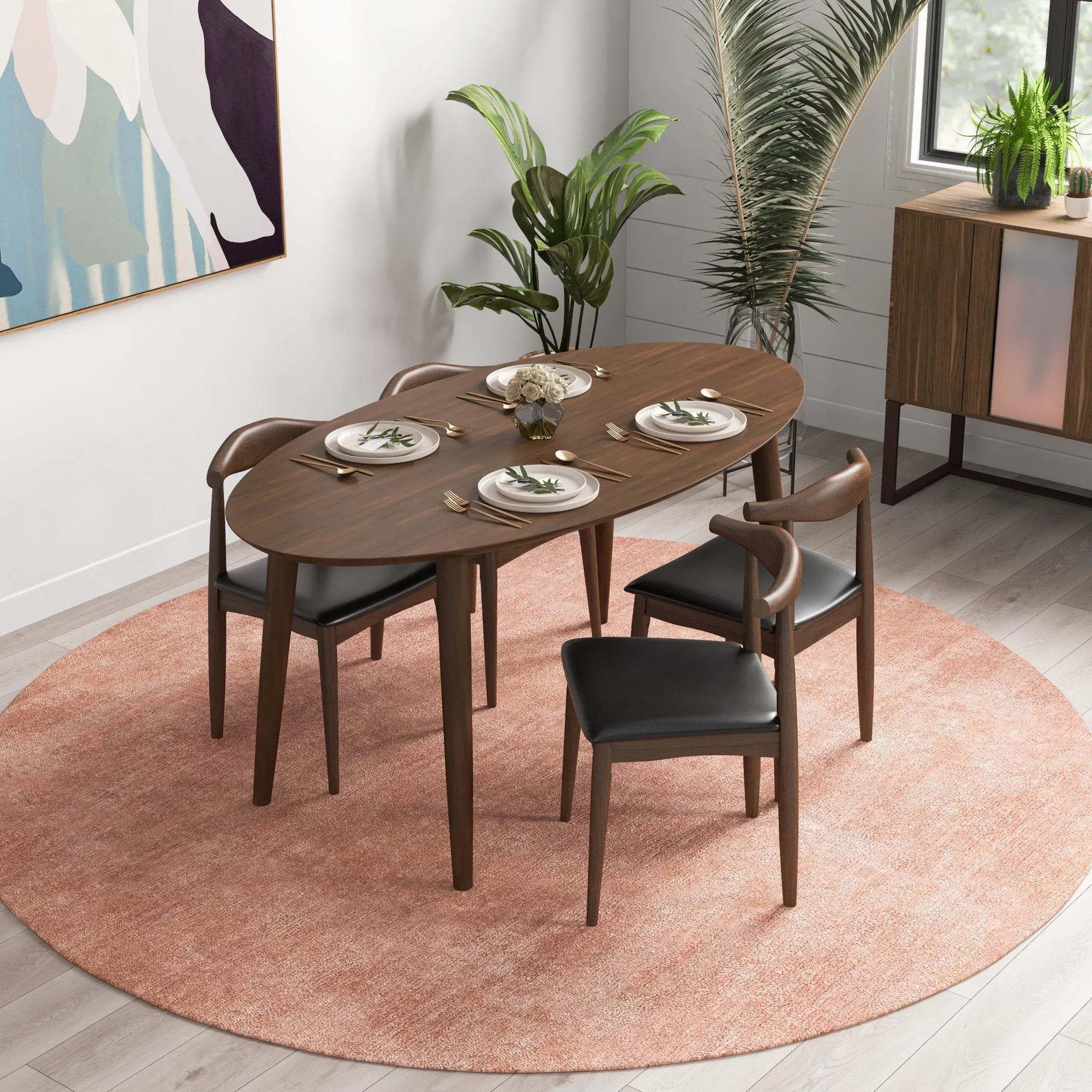 Juliet Dining Chair Black Vegan Leather - Set of 2