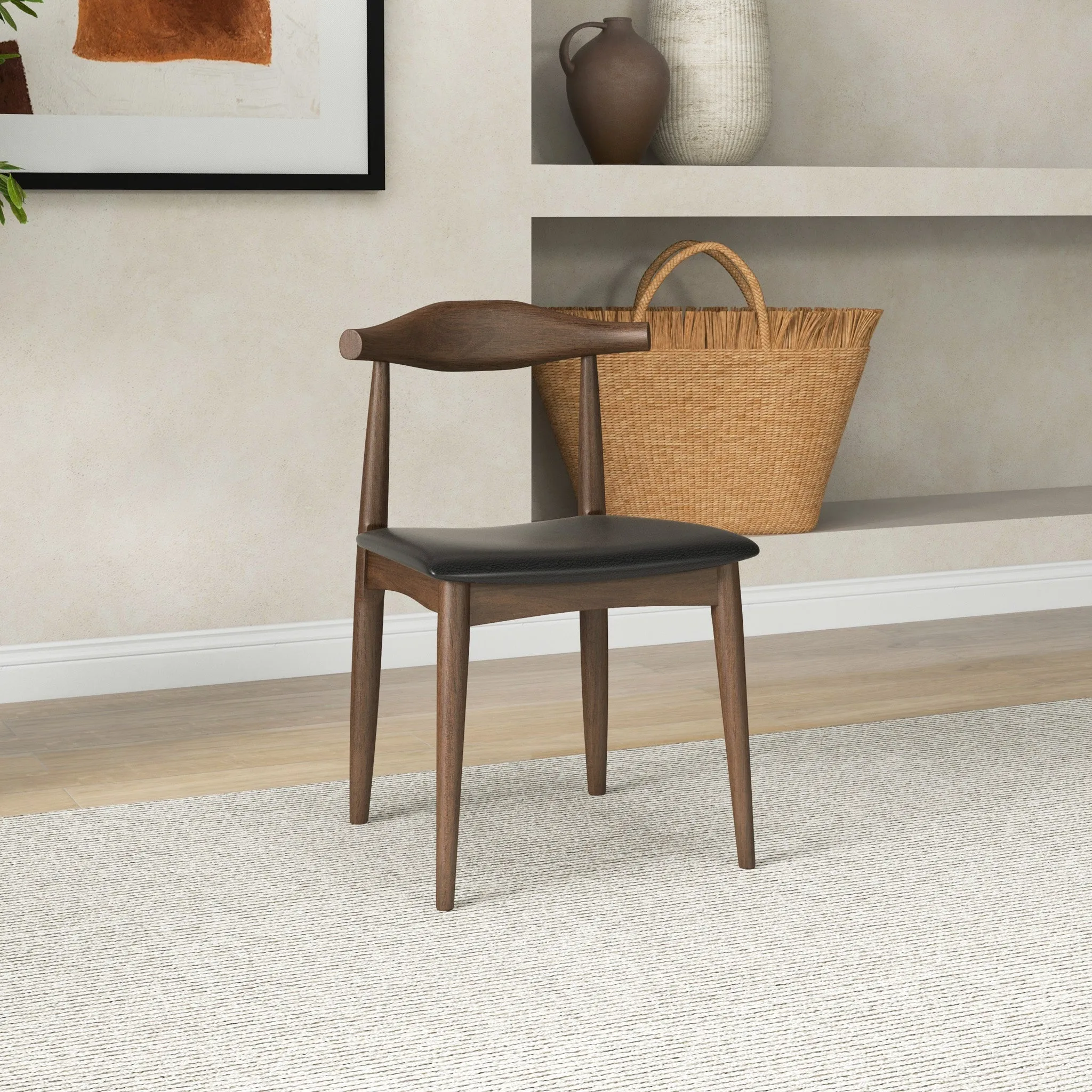Juliet Dining Chair Black Vegan Leather - Set of 2