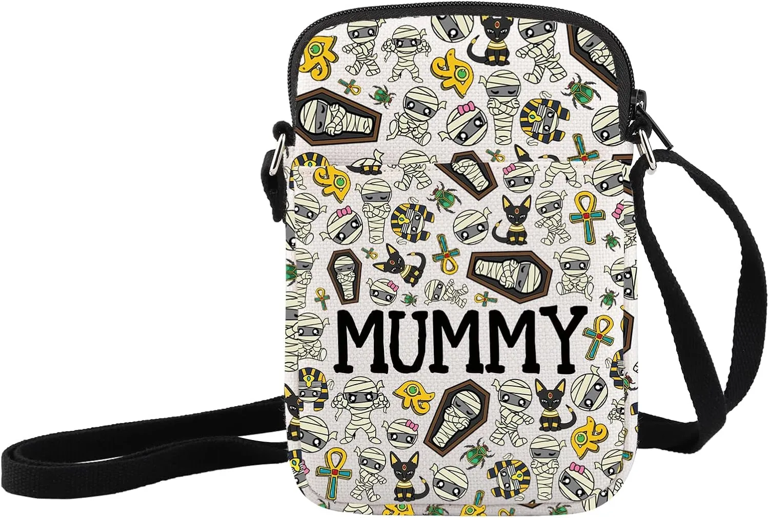 JXGZSO Mummy Cryptid Crossbody Bag Cryptozoology Gift Cryptid Creature Gift Mythical Mummy Shoulder Bag Mummy Monster Gift