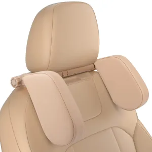 JZCreater Car Headrest Pillow, 180°Adjustable Head Neck Support Pillow, U- Shaped Design, Travel Sleeping Car Headrests, Only fit for Car Seat Headrest with Rods，Ideal for Kids and Adults (Beige)