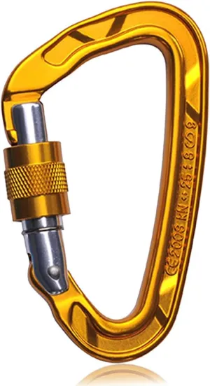 Kailas Locking Climbing Carabiners Rock Clips Heavy Duty Steel UIAA Certified 25KN Screw Gate D Shape for Rappelling and Mountaineering
