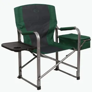 Kamp-Rite Portable Outdoor Beach Patio Lawn Director's Chair w/Cooler, Table, & Cup Holder for Backyard, Tailgate, & Sports, 350 LB Capacity, Green