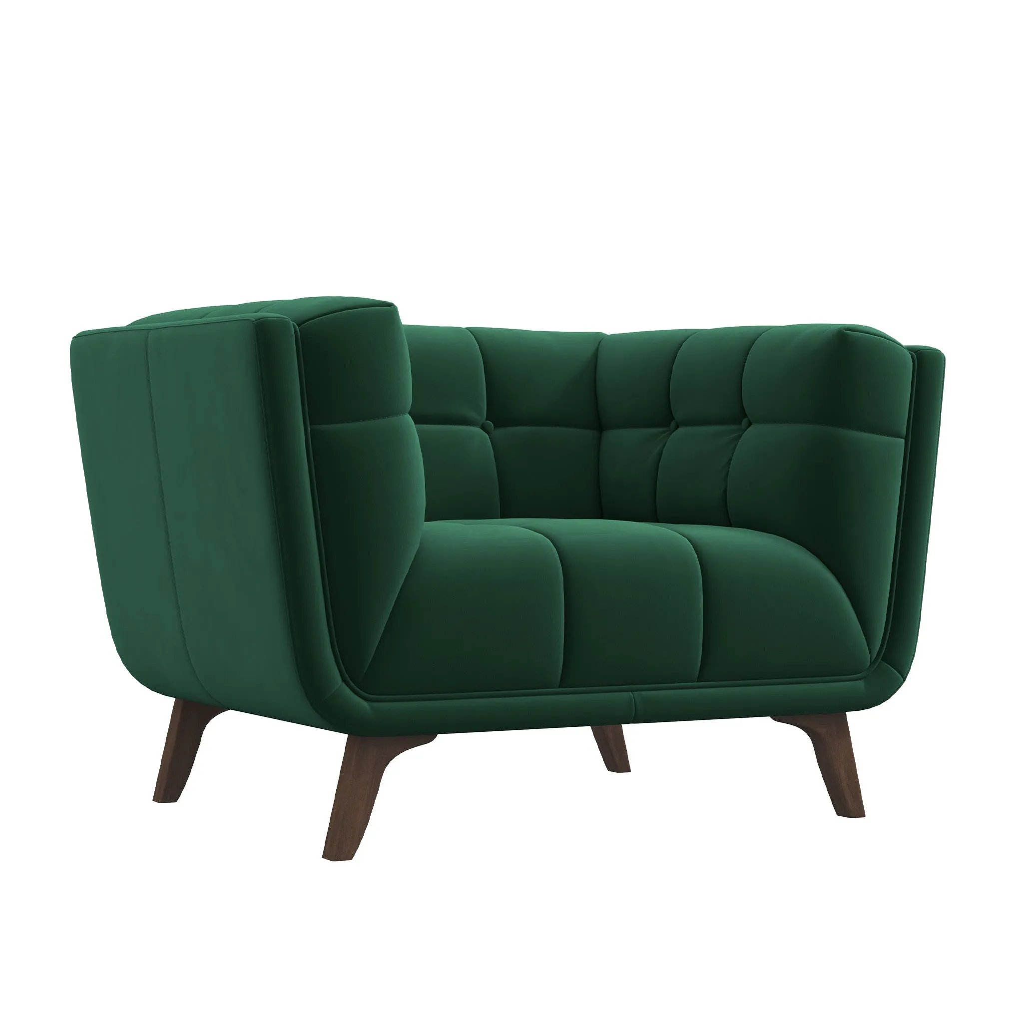 Kano Dark Green Velvet Lounge Chair