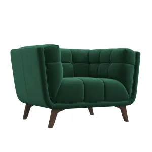 Kano Dark Green Velvet Lounge Chair
