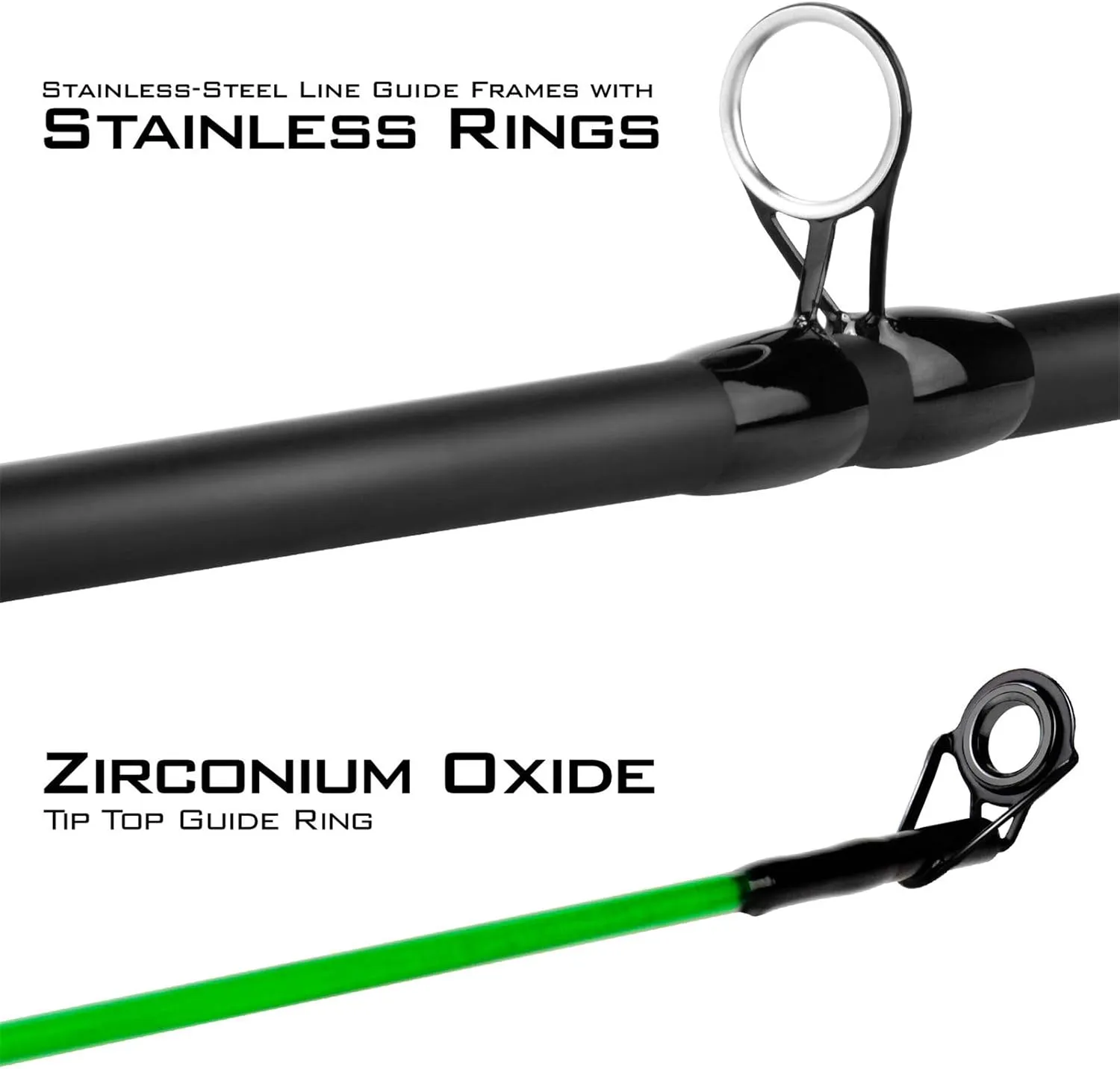 KastKing Brutus Spinning Rods & Casting Fishing Rods, Brute Tuff Composite Graphite & Glass Blanks, Stainless Steel Line Guides w/Zirconium Oxide Rings Tip Top, Chartreuse Strike Tip