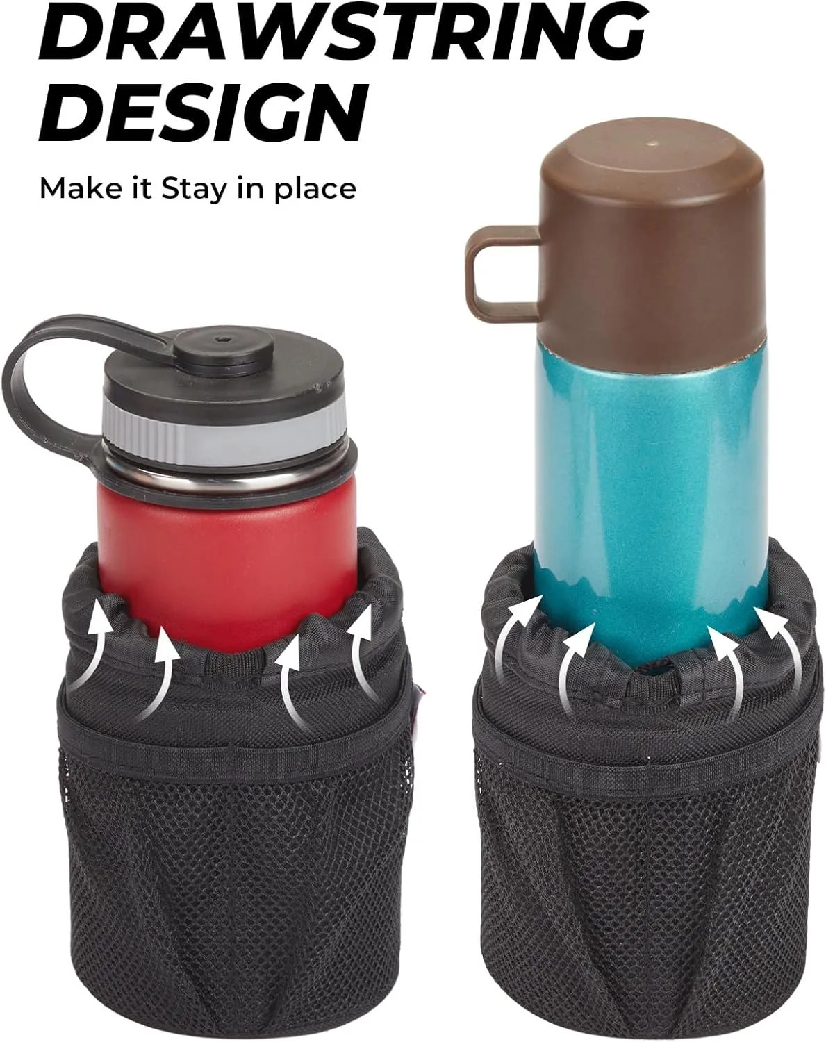 KEMIMOTO Motorcycle Cup Holder, Oxford Fabric Motorcycle Drink Holder with 0.6"-1.5" Alligator Clamp, Universal Water Bottle Cup Accessories for Bike, ATV/UTV, Scooter, Boat, Walker