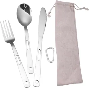 KESYOO 1 Set Portable Stainless Steel Cutlery Outdoor Tableware for Camping and Hiking Lightweight and Durable for Travel and Picnics
