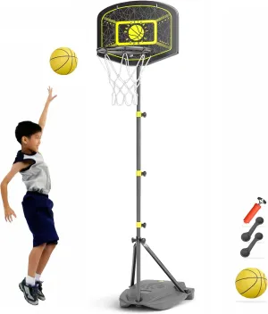 Kids Basketball Hoop for Boys Girls Adjustable Height 3.6 ft-6.2 ft Toddler Basketball Goals Indoor Outdoor Little Kids Basketball Hoop Toys for 3 4 5 6 7 8 Year Old Birthday Gift
