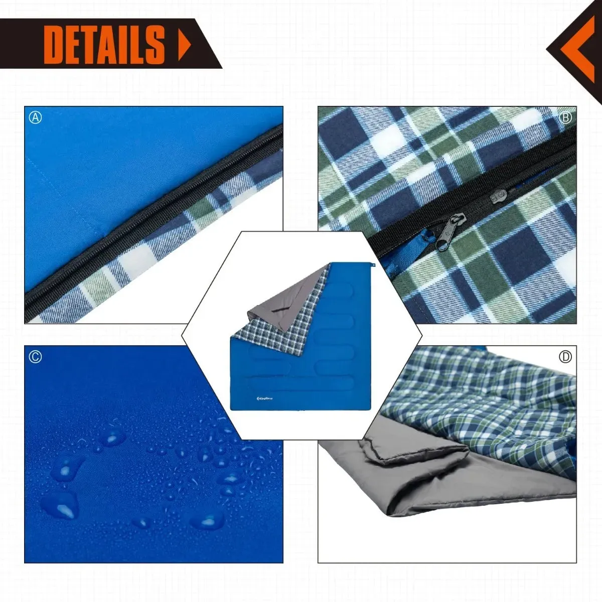 KingCamp AIRBED Double Sleeping Bag 250D