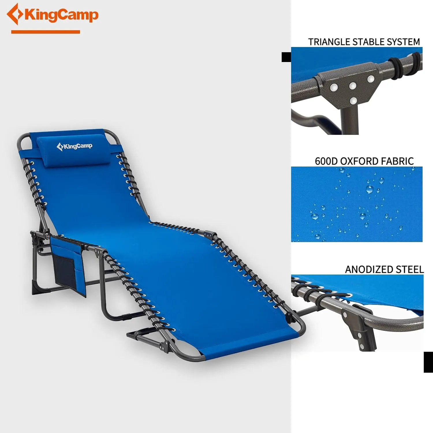 KingCamp Folding Outdoor Chaise Lounge