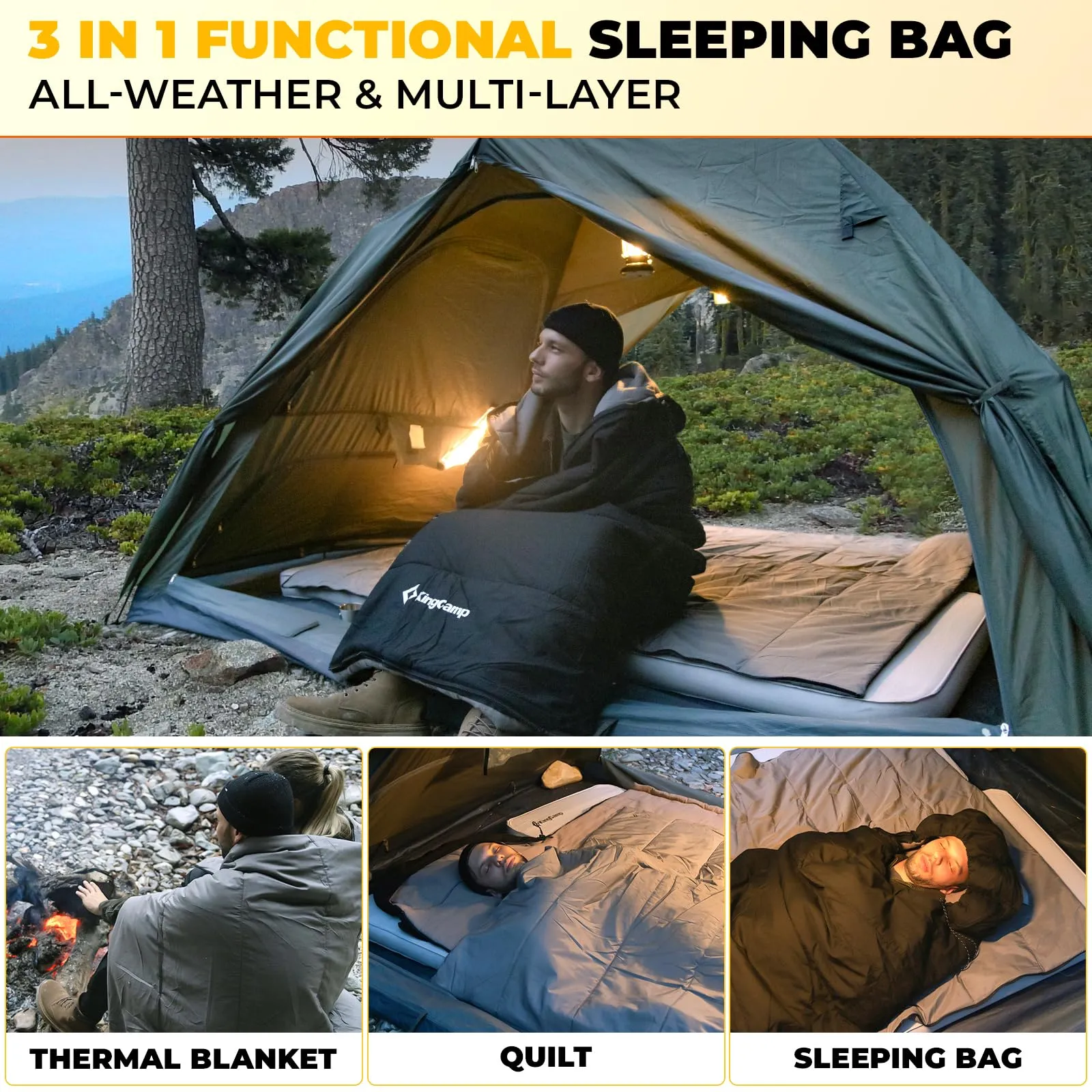 KingCamp KAUAI 400 3 in 1 Sleeping Bag