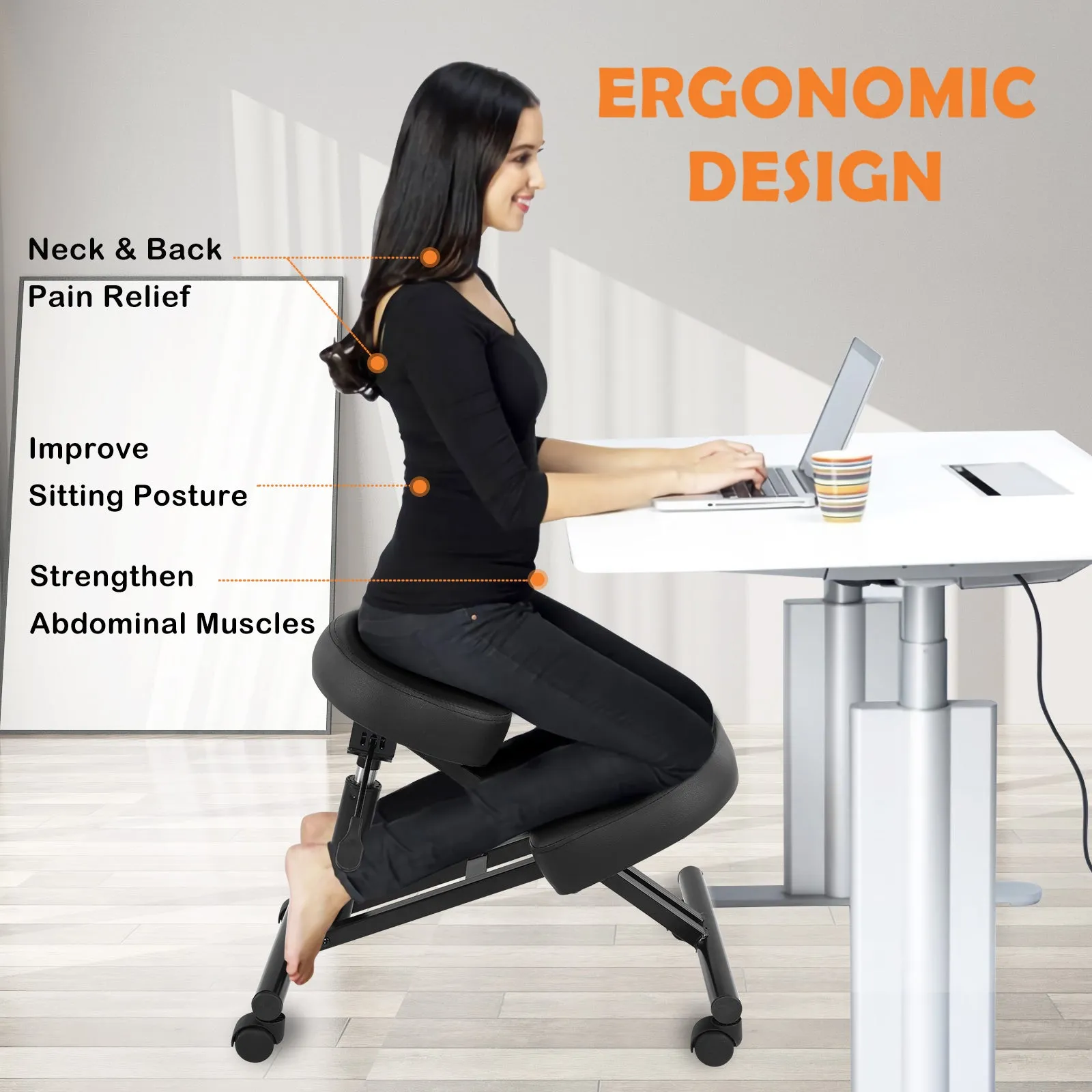 Knee Stool Rolling Posture Desks Chairs Ergonomic Kneeling Chairs Adjustable