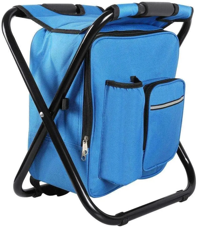KPJQ Folding Fishing Stool Insulated Cooler Bag Backpack Chair Picnic Camping Hiking Camping-chairs Patio furniture Outdoor furniture Camping accessories Patio chairs Camping gear Camping chair