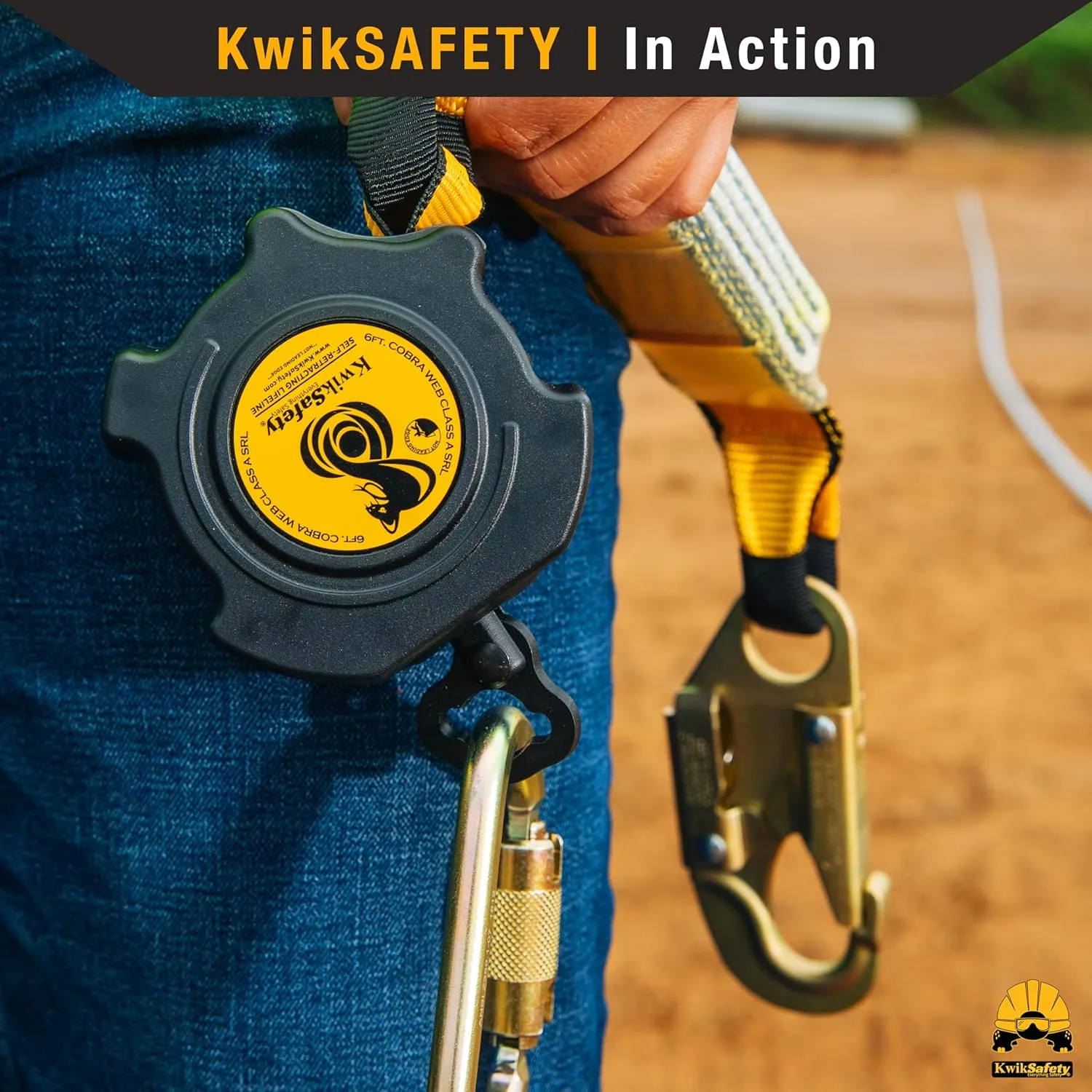 KwikSafety - Charlotte, NC - Cobra Web 10' Self Retracting Lifeline [NO Tangle   External Shock Absorber] Class 1 SRL ANSI OSHA Retractable Fall Arrest Construction Roofing PPE Gear