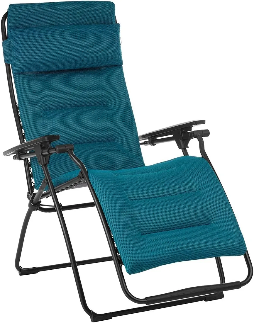 Lafuma Futura Air Comfort Zero Gravity Recliner,Alloy Steel (Coral Blue) Padded Folding Outdoor Reclining Chair