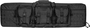 Lancer Tactical Classic Double Long Rifle Pistol Gun Bag - 42 Inch EVA Foam Tactical Firearm Transport Case with 600D Polyester, Backpack Straps, Lockable Compartment