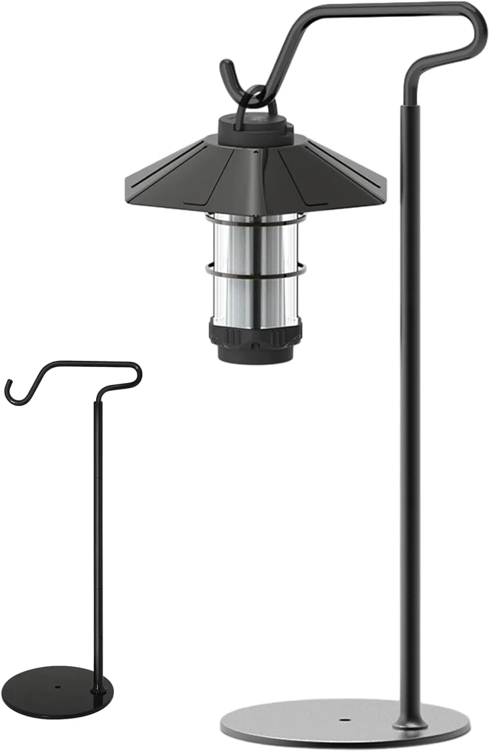 Lantern Stands Outdoor - Folding Lamp Stand Lantern Pole Camping Lightweight Height Adjustable Portable Lantern Pole Camping for Picnic, Hiking, Fishing Black