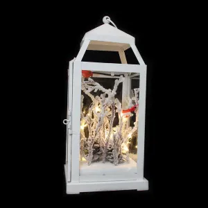 Lantern w/Red Birds, LED