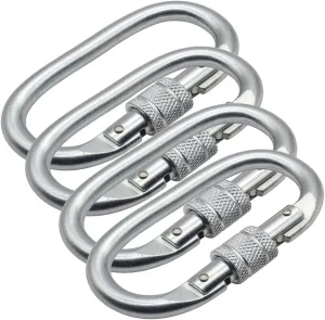 Large Carabiner Heavy Duty Clip Locking Climbing Carabiner 25kn 5608lbs Hook with Screwgate Multipurpose for Climbing, Rigging, Ropes, Hammocks