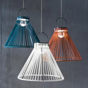 Large Solar Hanging Pendant Light, Teal Green