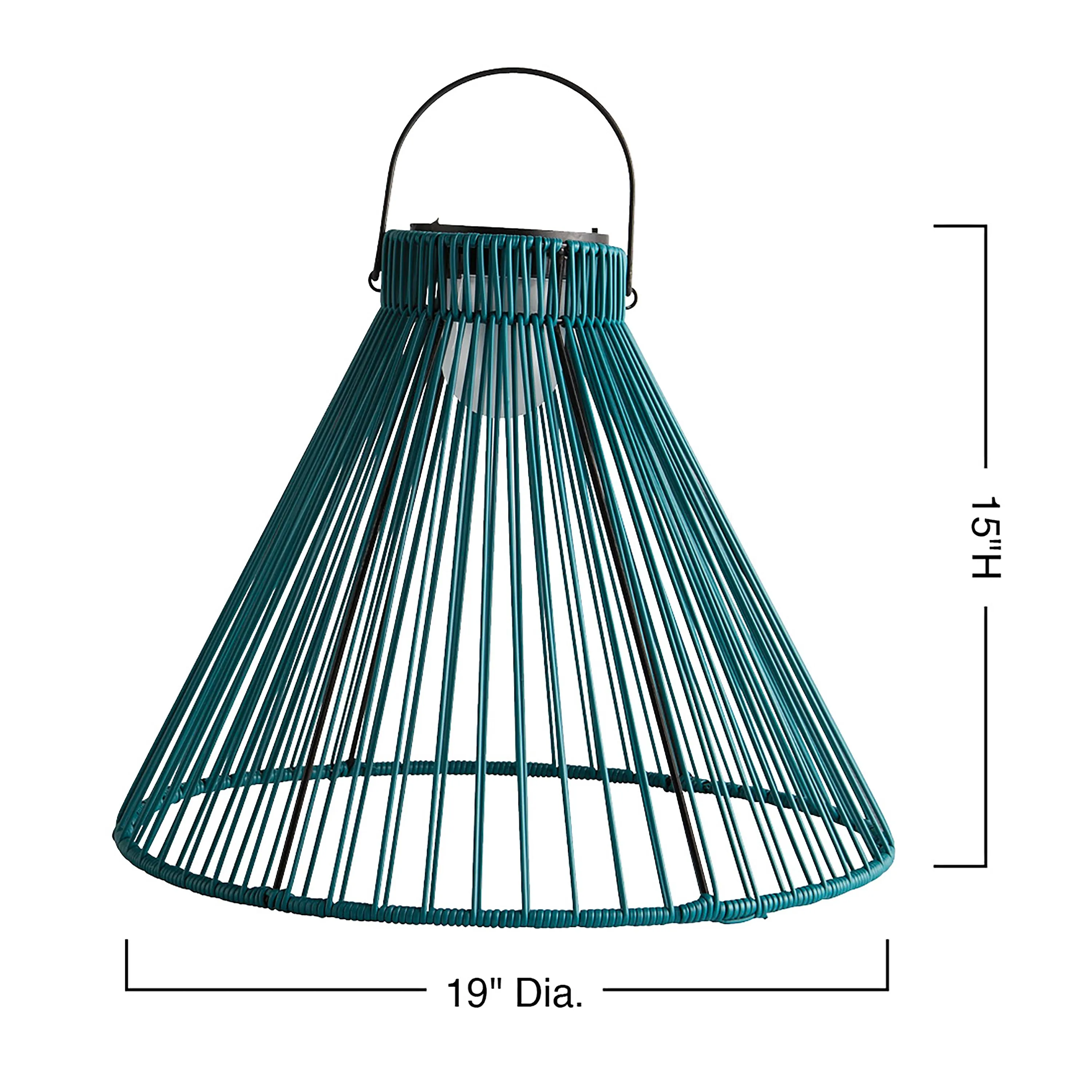 Large Solar Hanging Pendant Light, Teal Green