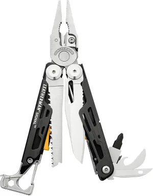 Leatherman Signal Multi-Tool - 19 Tools for Camping & Survival, Silver with Nylon Holster