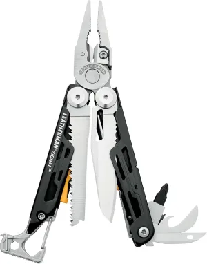 Leatherman Signal Multi-Tool - 19 Tools for Camping & Survival, Silver with Nylon Holster