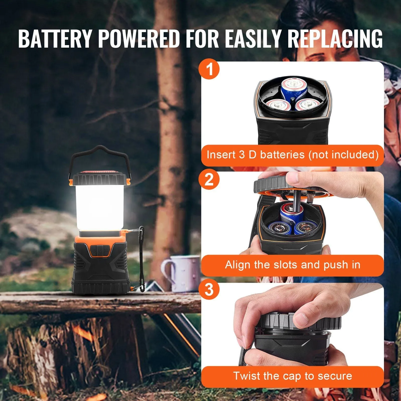 LED Battery Powered Camping Lantern