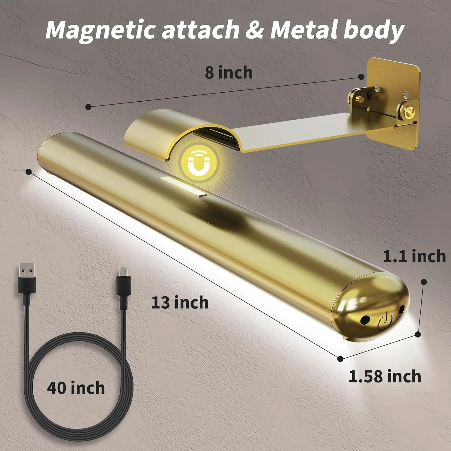 LED Picture Light, Battery Powered Painting Picture Lights, with timers and dimming Metal Remote Display Art Lamps, for Portrait, Wall Painting, Framework, Darts