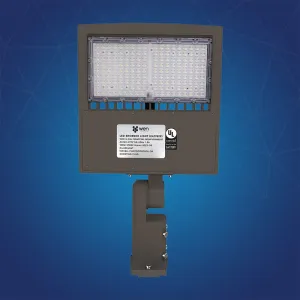 LED Pole Light, 150W/120W/100W Wattage Adjustable, 5700K, 133 LM/W, Universal Mount (Adjustable Slip Fitter   Wall Mount), Bronze, AC120-277V, Waterproof IP65, Parking Lot Lights, Outdoor Area Street Security Lighting Fixture, Gen14B
