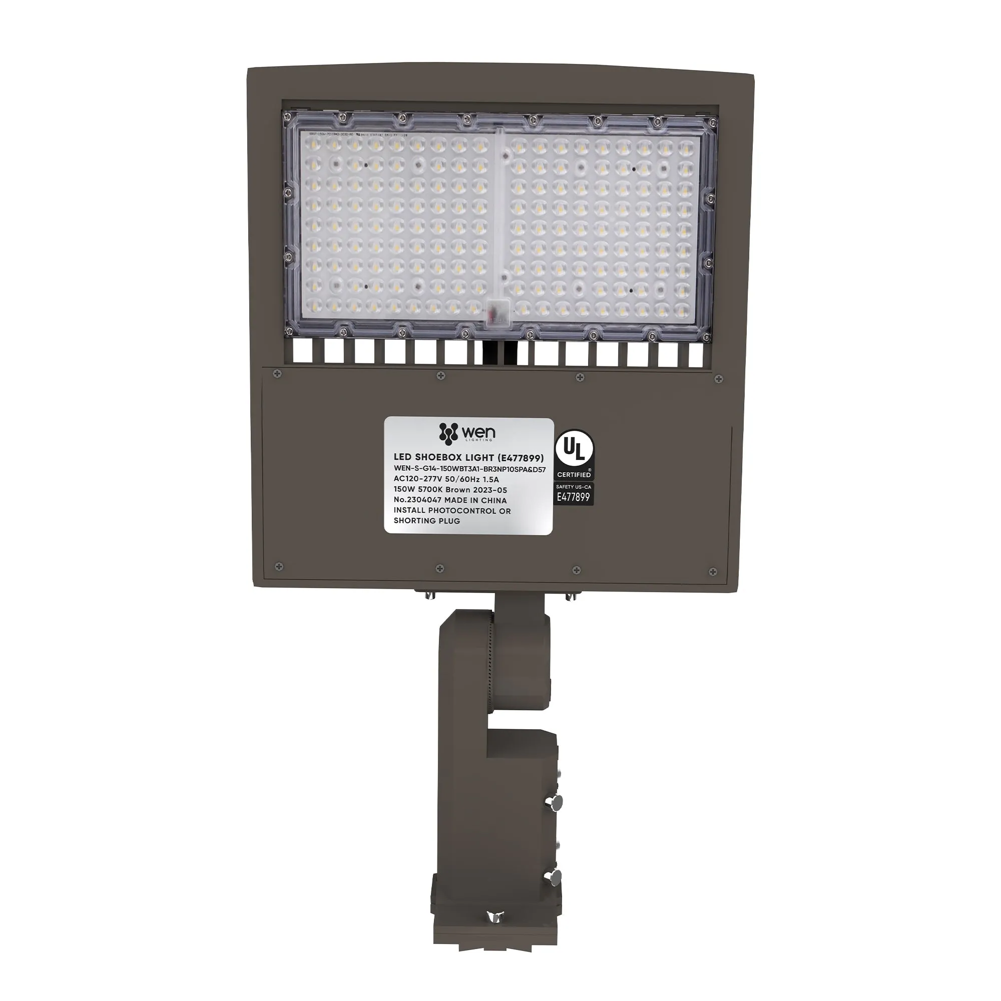 LED Pole Light, 150W/120W/100W Wattage Adjustable, 5700K, 133 LM/W, Universal Mount (Adjustable Slip Fitter   Wall Mount), Bronze, AC120-277V, Waterproof IP65, Parking Lot Lights, Outdoor Area Street Security Lighting Fixture, Gen14B