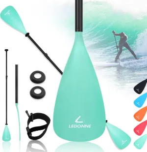 LEDONNE SUP Paddle 4-Piece Adjustable Kayak Paddle Floating Lightweight Paddle Board Oar with Aluminum Alloy Shaft and 2 Nylon Blades Best Price Based on Our 3 Million Sets Per Year 500 bought monthly