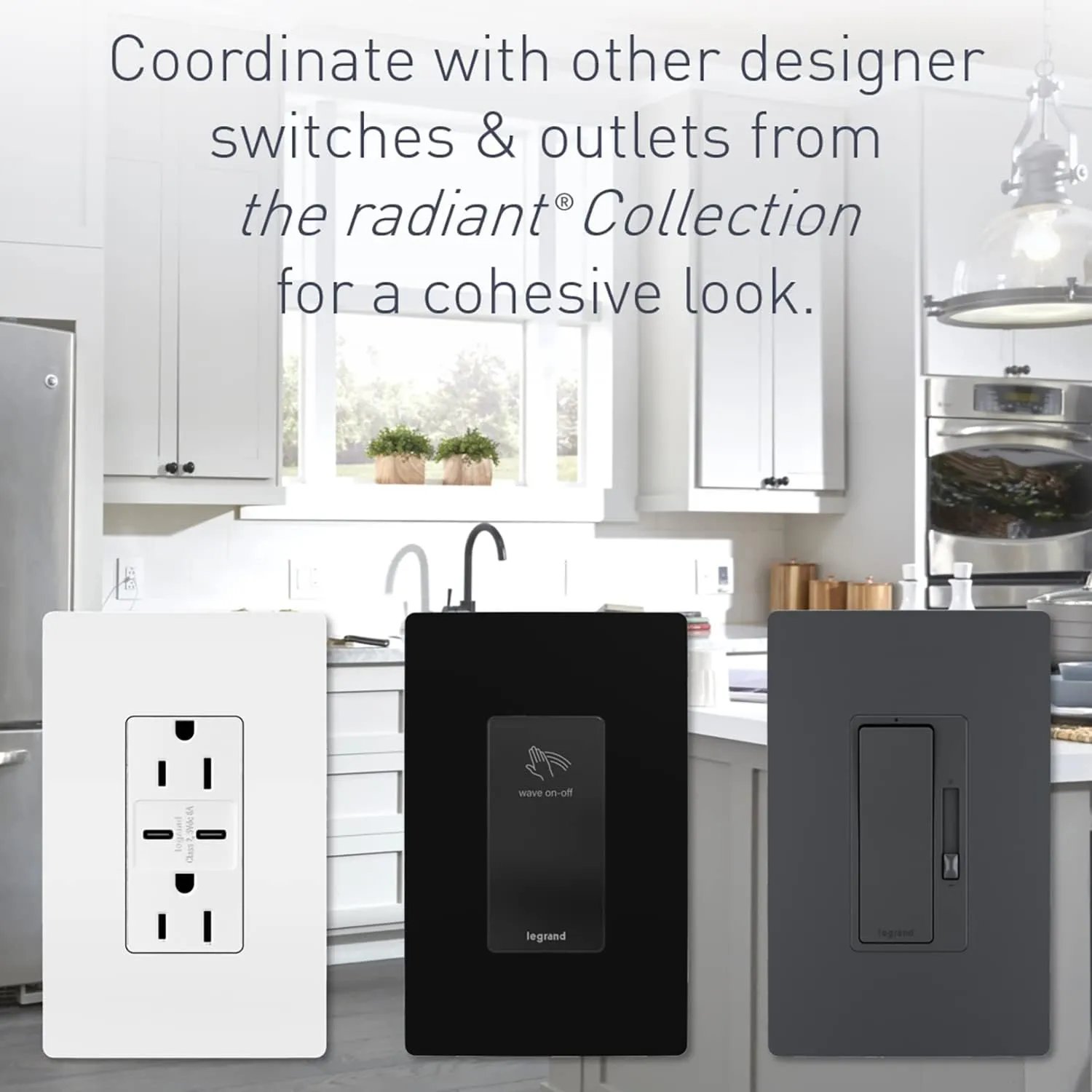 Legrand radiant NTL873NICC6 15 Amp Combination Adjustable LED Night Light and 3-Way Decorator Rocker Switch for Hallways or Kids Bedrooms, Nickel (1 Count)