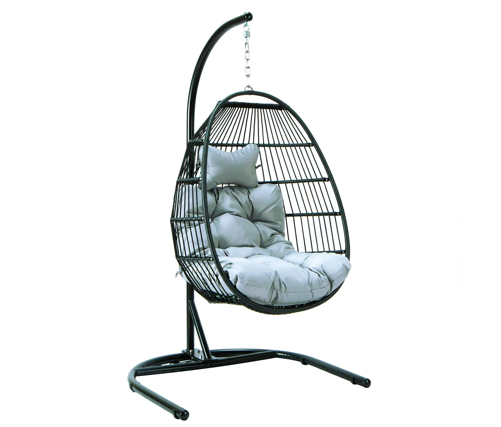 LeisureMod Wicker Folding Hanging Egg Swing Chair