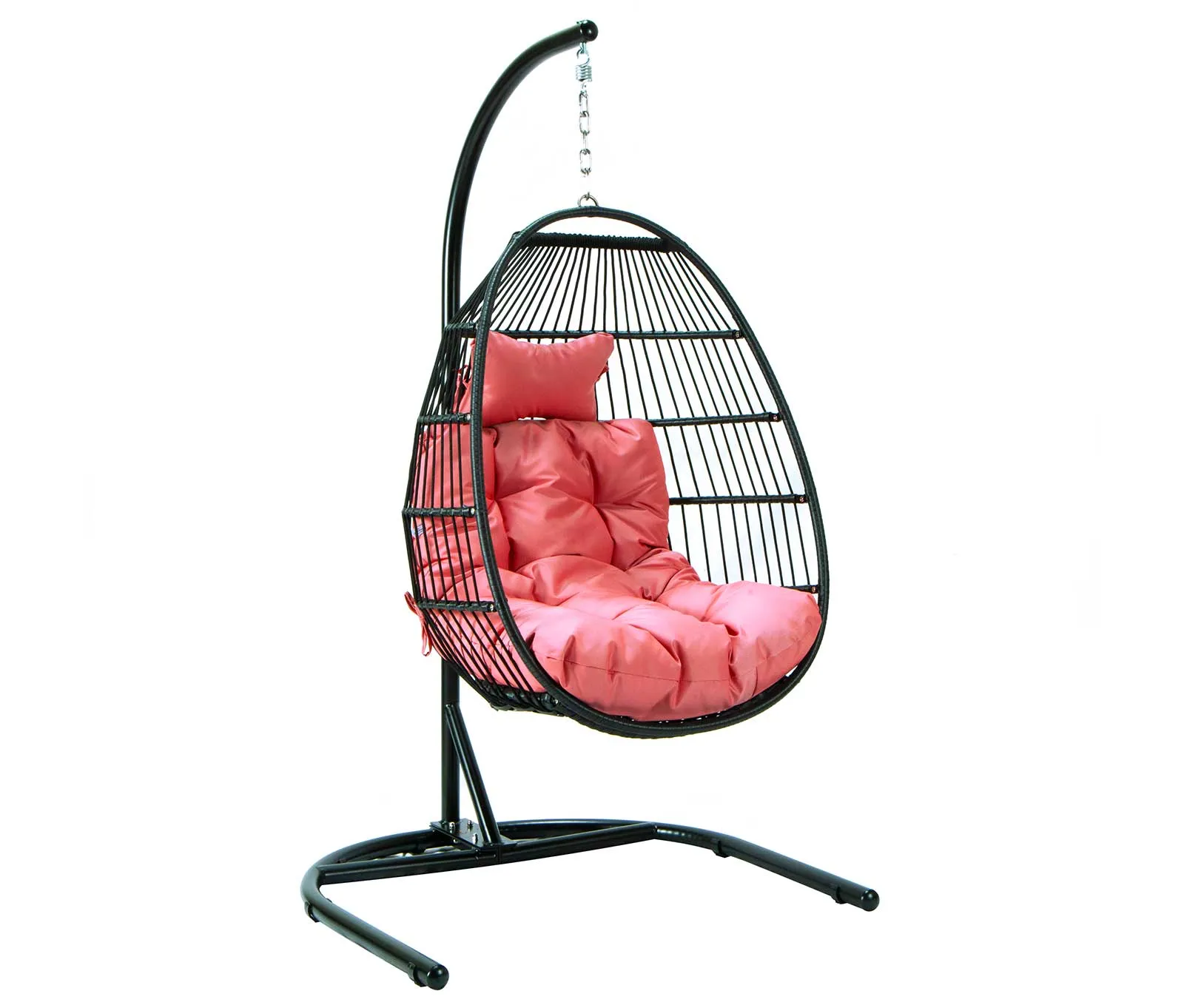 LeisureMod Wicker Folding Hanging Egg Swing Chair