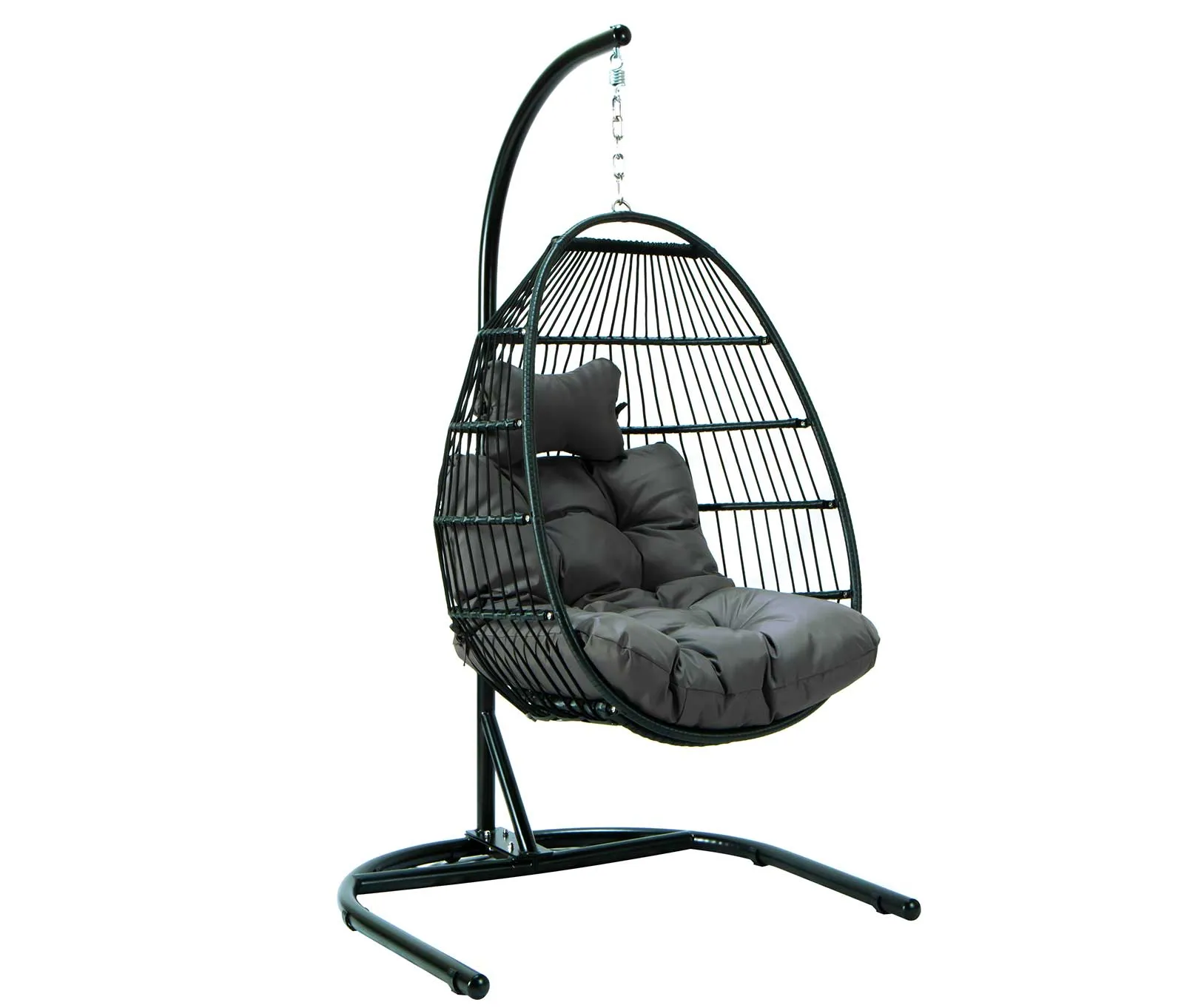 LeisureMod Wicker Folding Hanging Egg Swing Chair