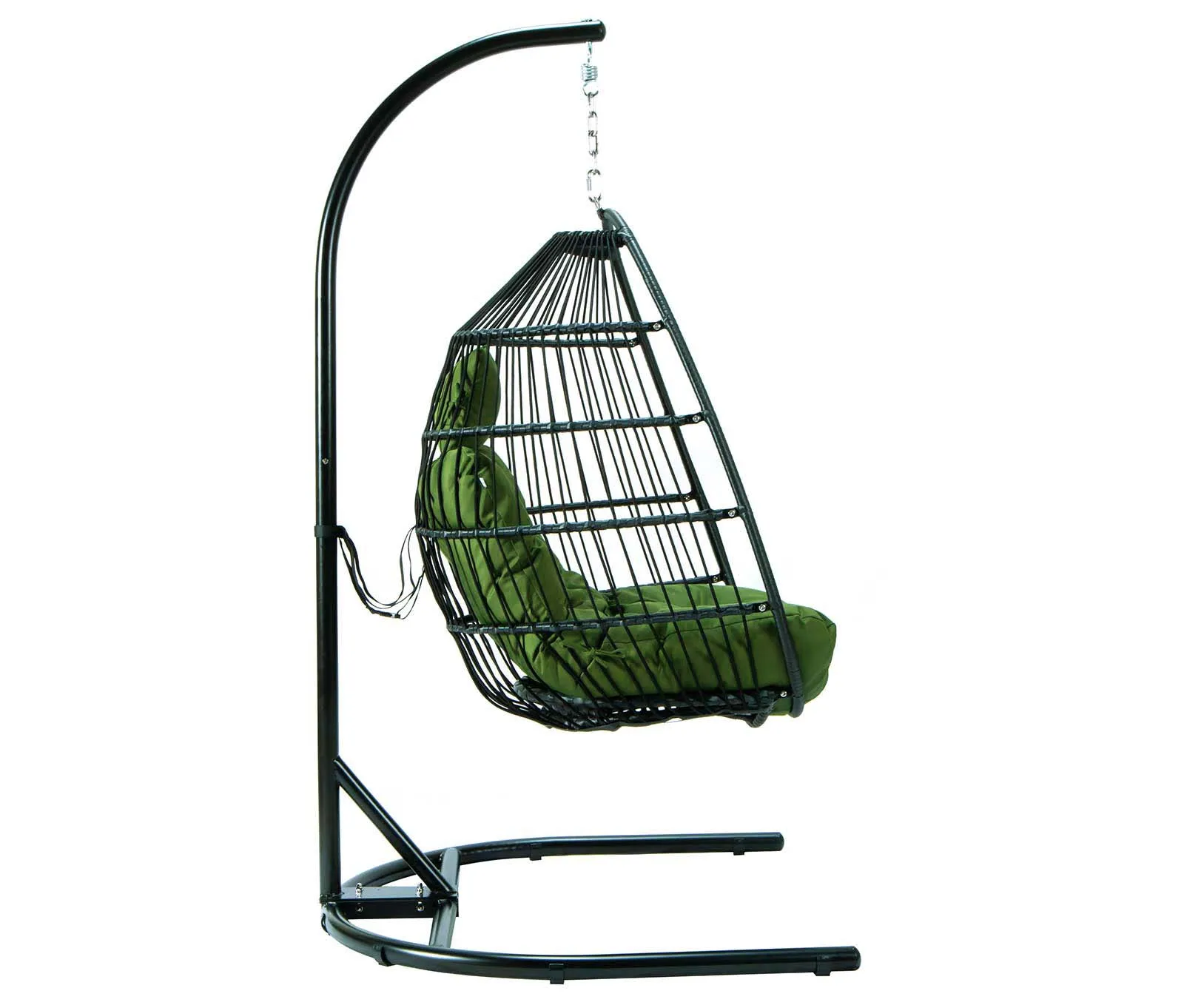 LeisureMod Wicker Folding Hanging Egg Swing Chair