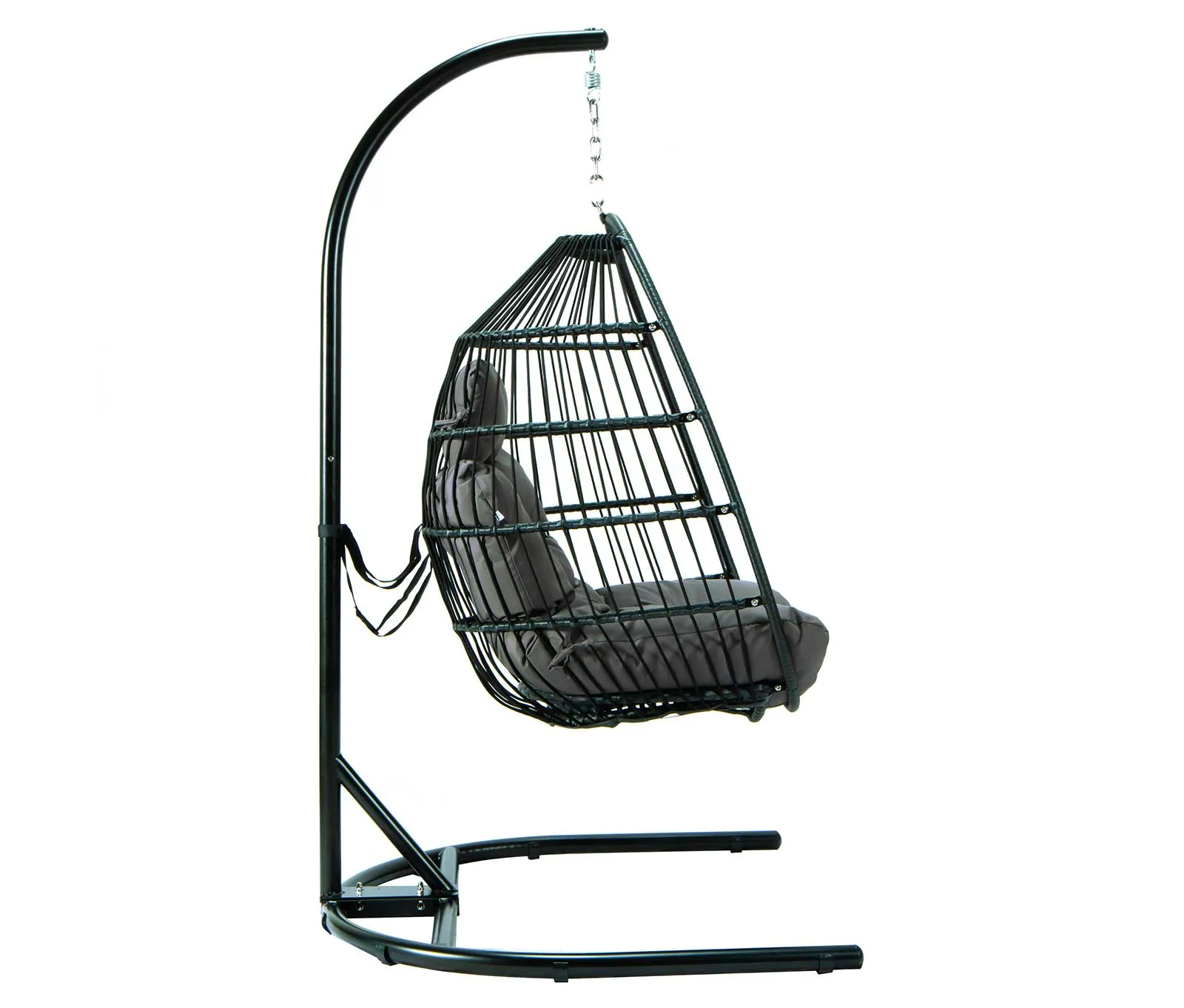 LeisureMod Wicker Folding Hanging Egg Swing Chair