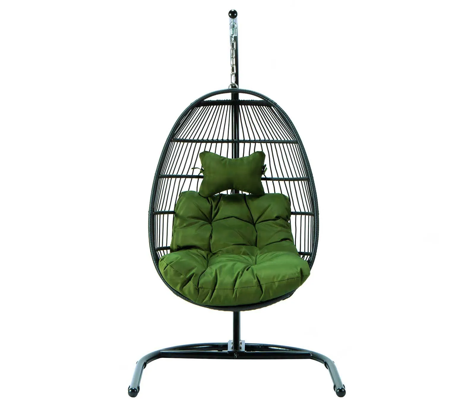 LeisureMod Wicker Folding Hanging Egg Swing Chair