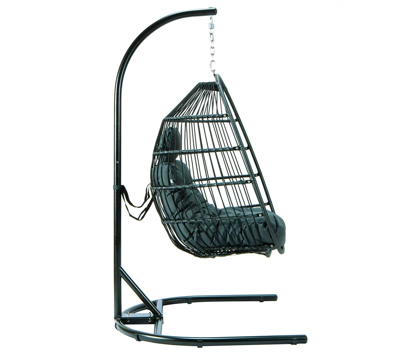 LeisureMod Wicker Folding Hanging Egg Swing Chair