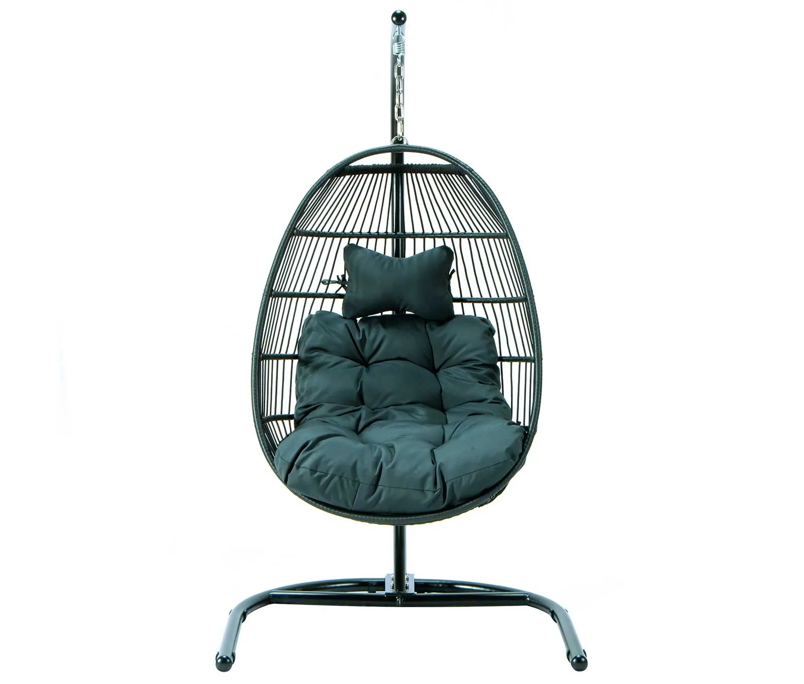 LeisureMod Wicker Folding Hanging Egg Swing Chair