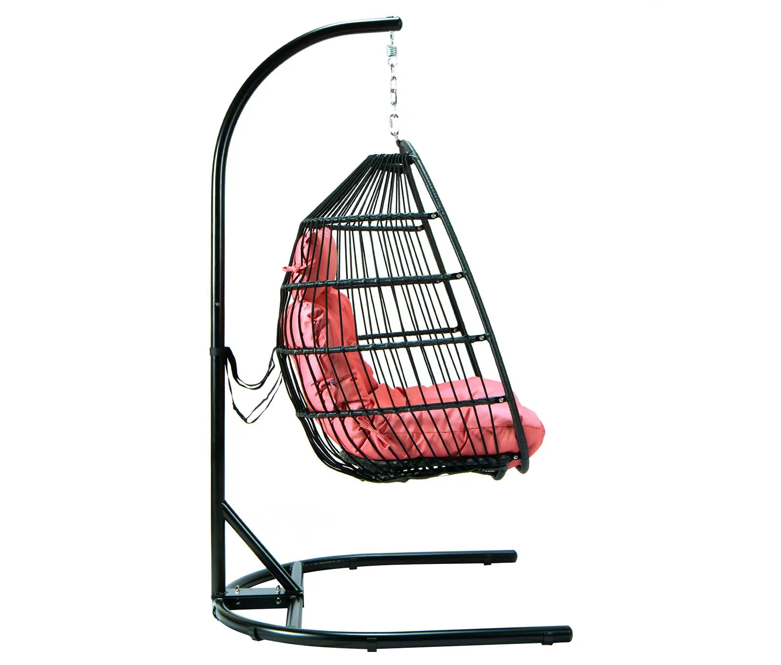 LeisureMod Wicker Folding Hanging Egg Swing Chair
